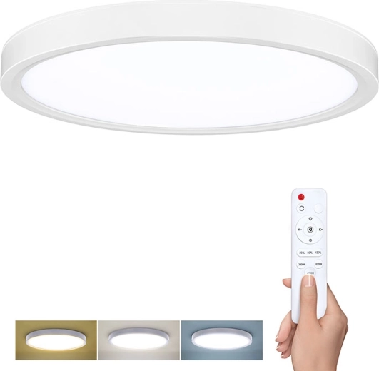 Solight LED φωτιστικό οροφής/τοίχου Estela White με τηλεχειριστήριο, 60 W, 4500 lm, 50 cm, με δυνατότητα dimmer, CCT 3000–6500 K