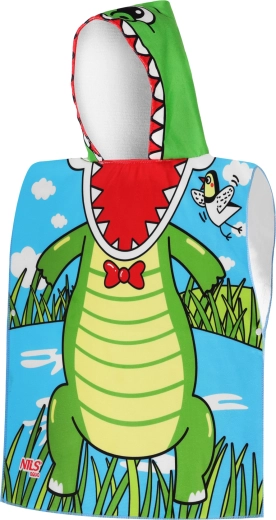 Παιδικό πόντσο μικροϊνών με κουκούλα NILS Aqua Crocodile
