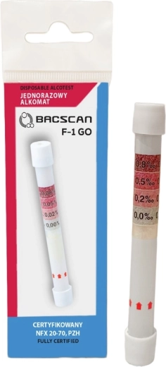 Μίας χρήσης χημικό αλκοτέστ BACscan F-1 GO