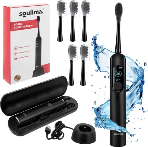 Ηλεκτρική οδοντόβουρτσα Sonic SOULIMA X800, μαύρη