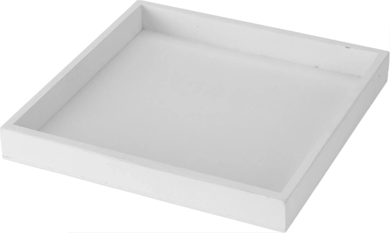 Διακοσμητικός ξύλινος δίσκος 25 × 25 × 3 cm λευκός