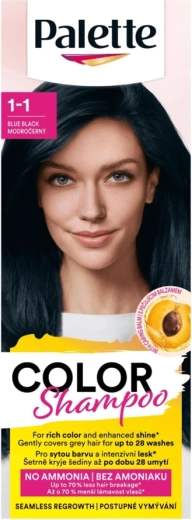 Palette Color Shampoo 1-1 μπλε-μαύρο βαφτικό σαμπουάν 50 ml