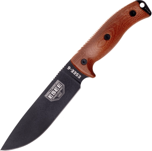 Μαχαίρι επιβίωσης ESEE Model 6 με μαύρη λάμα και καφέ λαβή Micarta