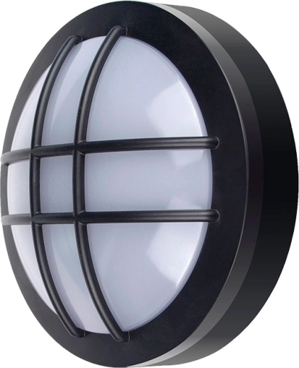 Solight LED εξωτερικό φωτιστικό στρογγυλό με προστατευτικό πλέγμα 13 W, 910 lm, 4000 K, IP65, μαύρο - 1 τεμάχιο