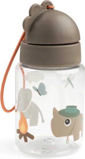 Done by Deer παιδικό μπουκάλι με καλαμάκι Tiny trails, αμμώδες, 280 ml