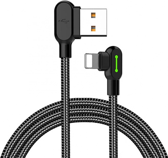 Γωνιακό καλώδιο USB Lightning με LED φωτισμό McDodo 1,2m μαύρο