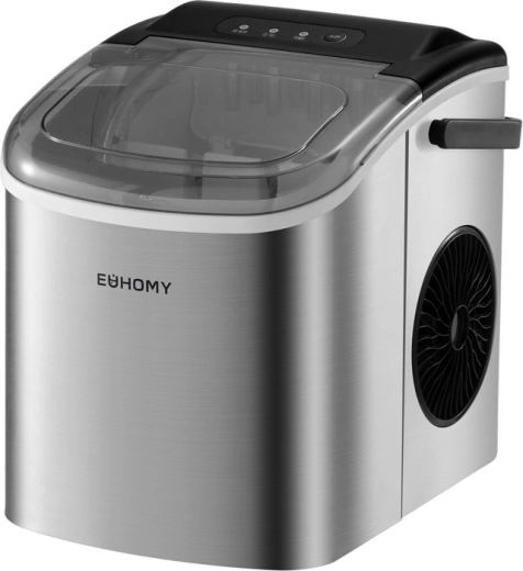 Euhomy IM001 συμπαγής παγομηχανή 12 kg/ημέρα, 1,2 l (ασημί)