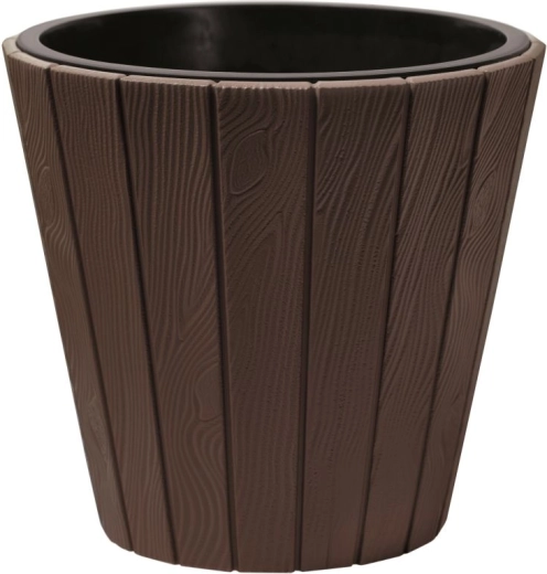 Γλάστρα Woode με ένθετο 48,8 cm καφέ