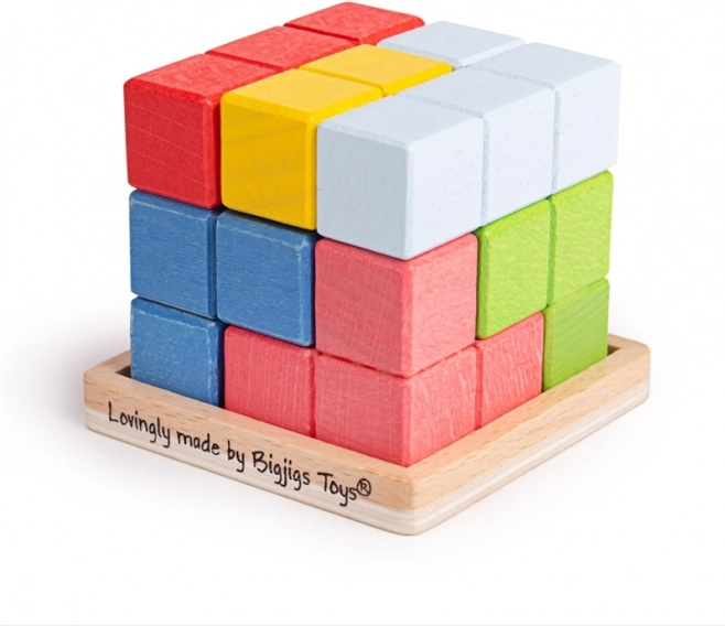 Bigjigs Toys ξύλινος κύβος παζλ