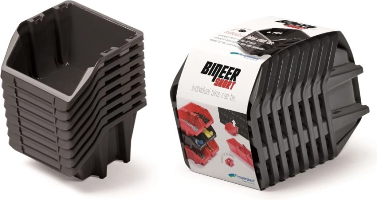 Σετ κουτιών αποθήκευσης Bineer Short, 8 τεμ., 206 × 118 × 144 mm, μαύρο
