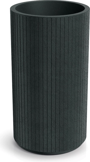 Ψηλή στρογγυλή γλάστρα Coro Round High 40 cm – σκούρο γκρι