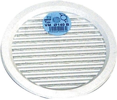 Γρίλια εξαερισμού με σίτα, διάμετρος 140 mm, λευκή