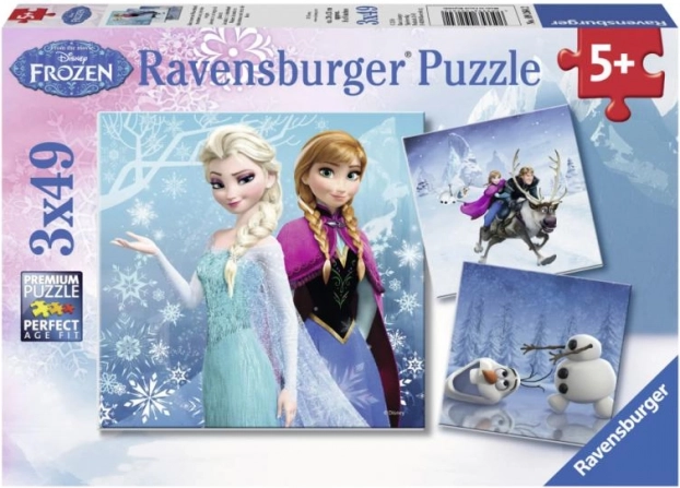Παζλ Ravensburger Frozen: παγωμένη περιπέτεια 3×49 κομμάτια