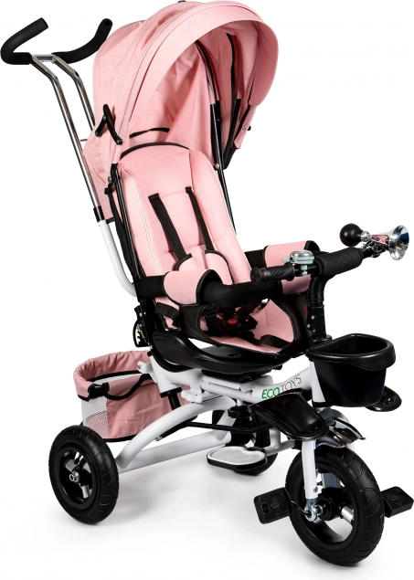 Περιστρεφόμενο τρίκυκλο 360° Pink Delux με σκίαστρο