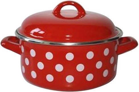 Εμαγιέ κατσαρόλα με καπάκι 24 cm PUNTÍK κόκκινη 4,8 l