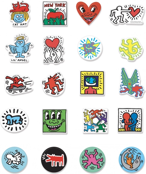 Vilac ξύλινα μαγνητάκια KEITH HARING, σετ 20 τεμ.