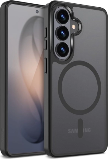 Crong υβριδικό ματ μαγνητικό MagSafe κάλυμμα για Samsung Galaxy S26 μαύρο