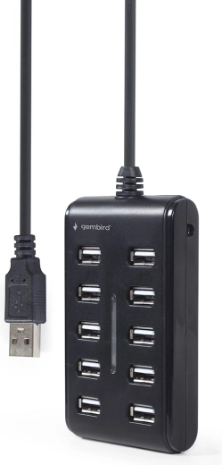 Διανομέας USB 2.0 με 10 θύρες, μαύρος