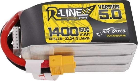 Tattu R-Line έκδοση 5.0 LiPo μπαταρία 1400 mAh 22,2 V 150C 6S XT60