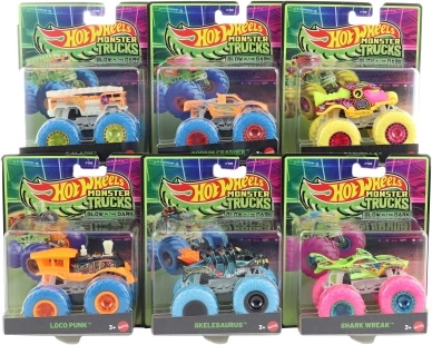 Hot Wheels Monster Trucks που φωσφορίζουν στο σκοτάδι