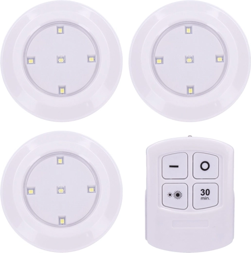 Solight LED φωτιστικά με τηλεχειριστήριο 3 × 50 lm, χρονοδιακόπτης, με μπαταρίες