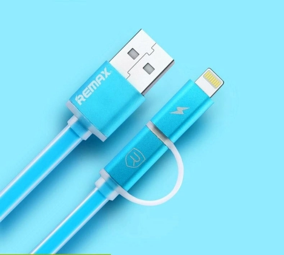 Remax Aurora καλώδιο USB 2σε1 1 m μπλε