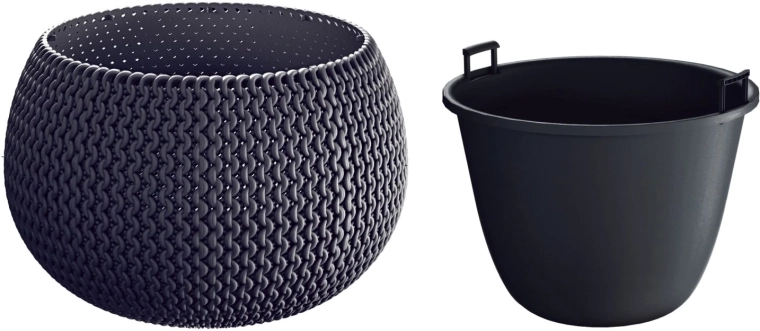 Γλάστρα Splofy Bowl με εσωτερικό ένθετο 29 cm ανθρακί