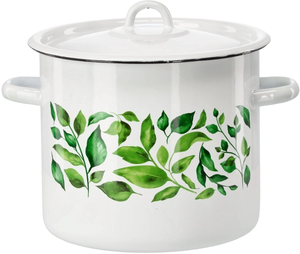 Εμαγιέ κατσαρόλα 7 l 22 cm λευκή Fikus με καπάκι