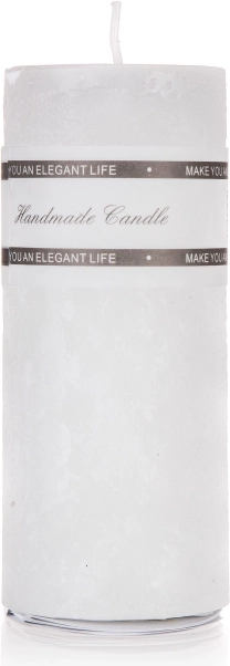 Λευκό κυλινδρικό κερί 5 × 12 cm με μεγάλη διάρκεια καύσης