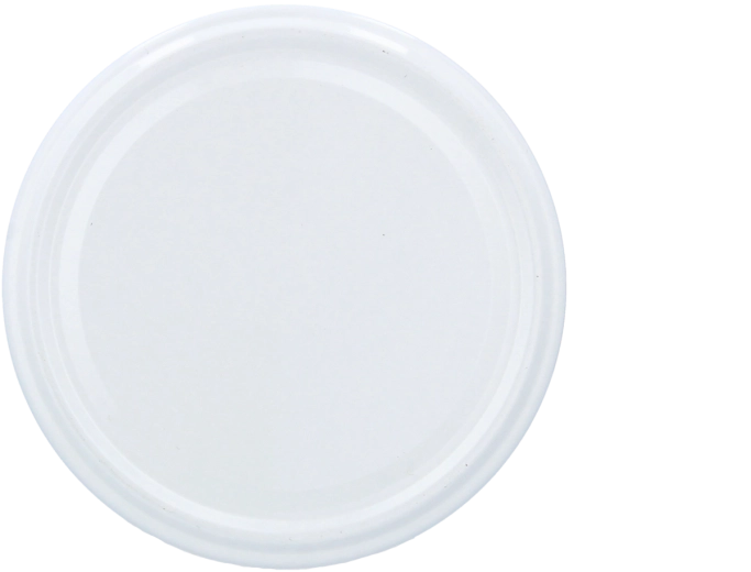 Λευκό μεταλλικό καπάκι Twist-Off 66 mm