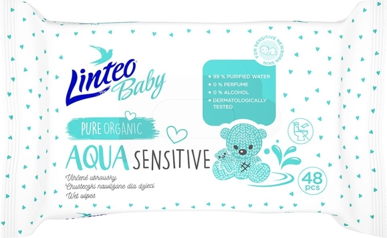 Linteo baby aqua sensitive παιδικά υγρά μαντηλάκια 48 τεμ.