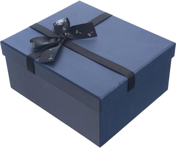 Χάρτινο κουτί δώρου μπλε διακόσμηση 21 × 18,5 × 10 cm