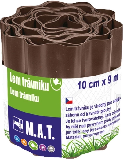 Πλαστικό περίγραμμα γκαζόν 10 cm x 9 m καφέ