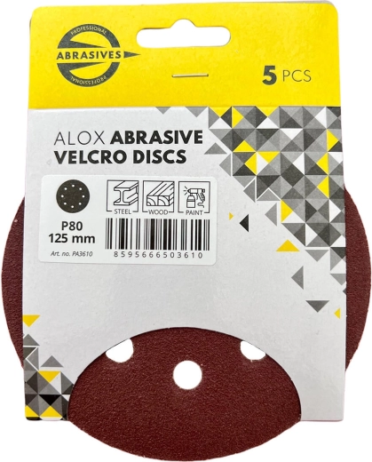 Δίσκος λείανσης 125 mm, κόκκωση 40, 8 οπές, velcro (5 τεμ.)