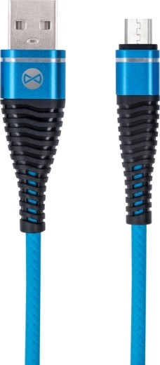 Καλώδιο δεδομένων micro USB Forever Shark Blue 1 m, 2 A, μπλε
