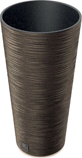 Γλάστρα Furu Slim Eco Wood με εσωτερικό ένθετο 25 cm – καφές