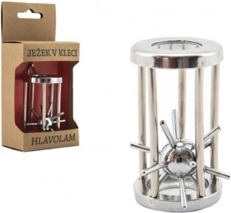 Μεταλλικός γρίφος «Σκαντζόχοιρος στο κλουβί», επιχρωμιωμένος