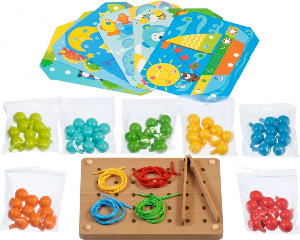 Ξύλινο μωσαϊκό με τσιμπιδάκι και κέντημα LUCY & LEO
