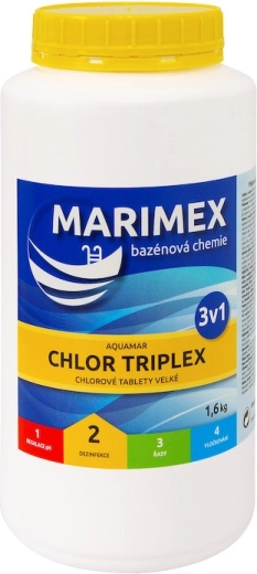 Marimex Chlor Triplex 1,6 kg – πολυλειτουργικές ταμπλέτες για πισίνα
