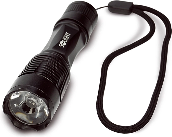 Solight μικρός μεταλλικός φακός LED 50 lm μαύρος με AA - 1 τεμάχιο