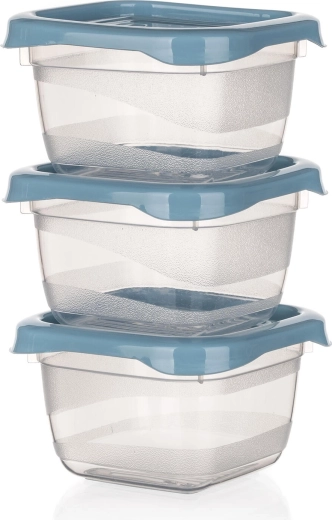Σετ τετράγωνων δοχείων τροφίμων 0,1 l CULINARIA, nordic blue, 3 τεμ.
