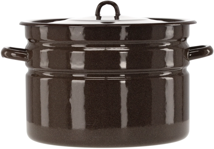 Εμαγιέ κατσαρόλα 16 l, διάμετρος 32 cm, καφέ με καπάκι