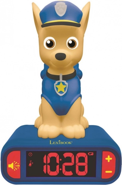Παιδικό ξυπνητήρι με 3D νυχτερινό φως PAW PATROL Chase
