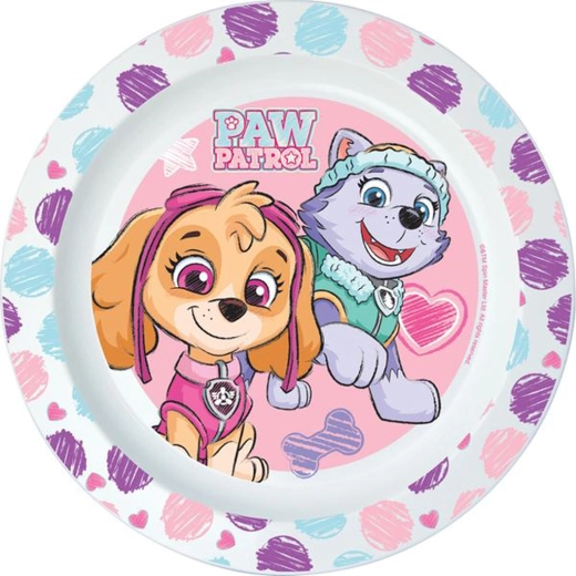 Πλαστικό πιάτο Paw Patrol 22 cm ροζ