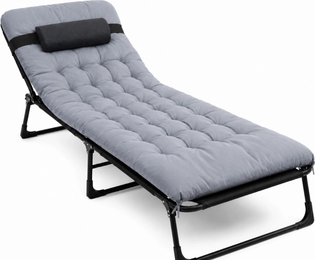 Πτυσσόμενο τουριστικό κρεβάτι premium 200 × 68 cm μαύρο-γκρι