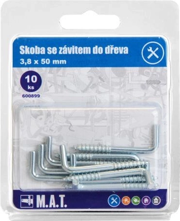 Σφιγκτήρας με σπείρωμα για ξύλο 50 × 3,8 mm, γαλβανιζέ, 10 τεμ.