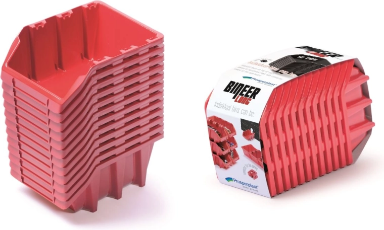 Σετ αποθηκευτικών κουτιών 12 τμχ Bineer Long 190×77×120 mm – κόκκινο