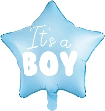 Μπαλόνι foil αστέρι "It's a boy" γαλάζιο 48 cm