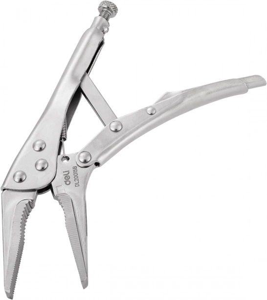 Μακριά πένσα με κλείδωμα Deli Tools ασημί