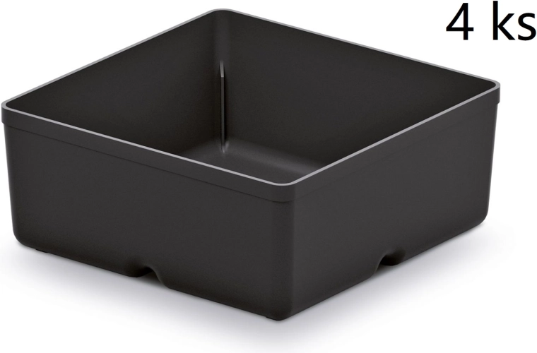 Σετ πλαστικών κουτιών για εργαλεία Unite Box, μαύρα, 4 τεμ.
